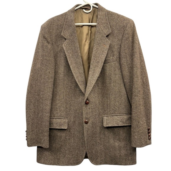 Ernie II Other - Ernie II Men's Wool Blazer Herringbone Tweed Vintage Academia USA‎ Tailored 42L